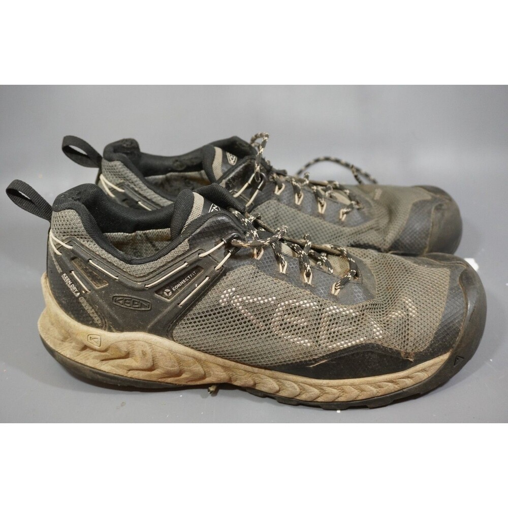 KEEN NXIS EVO Waterproof Hiking Shoes Men's Size 11.5 Grey Brown Trails Sneaker